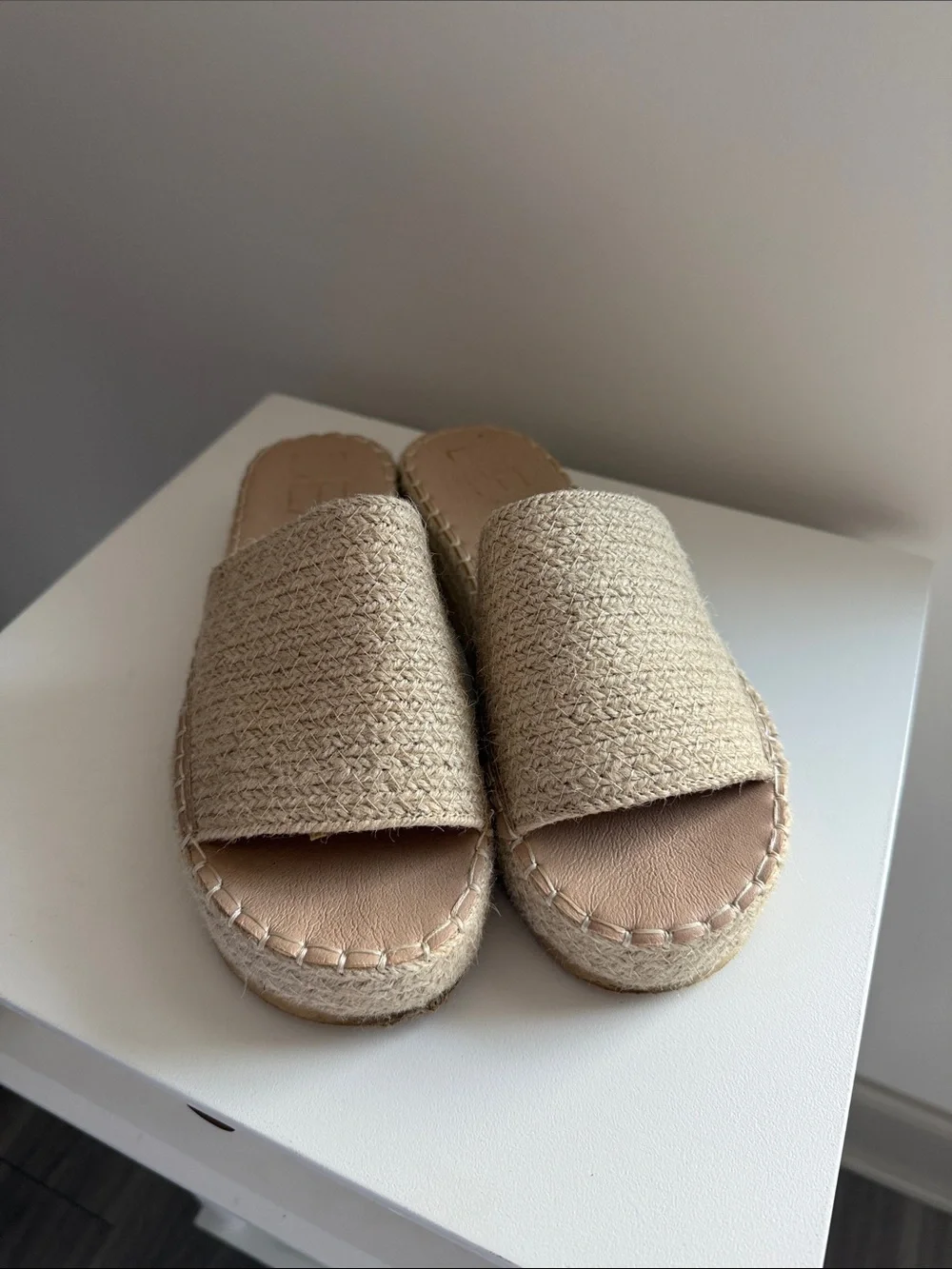 Casual Woven Espadrille Slide Sandals - Natural Beige